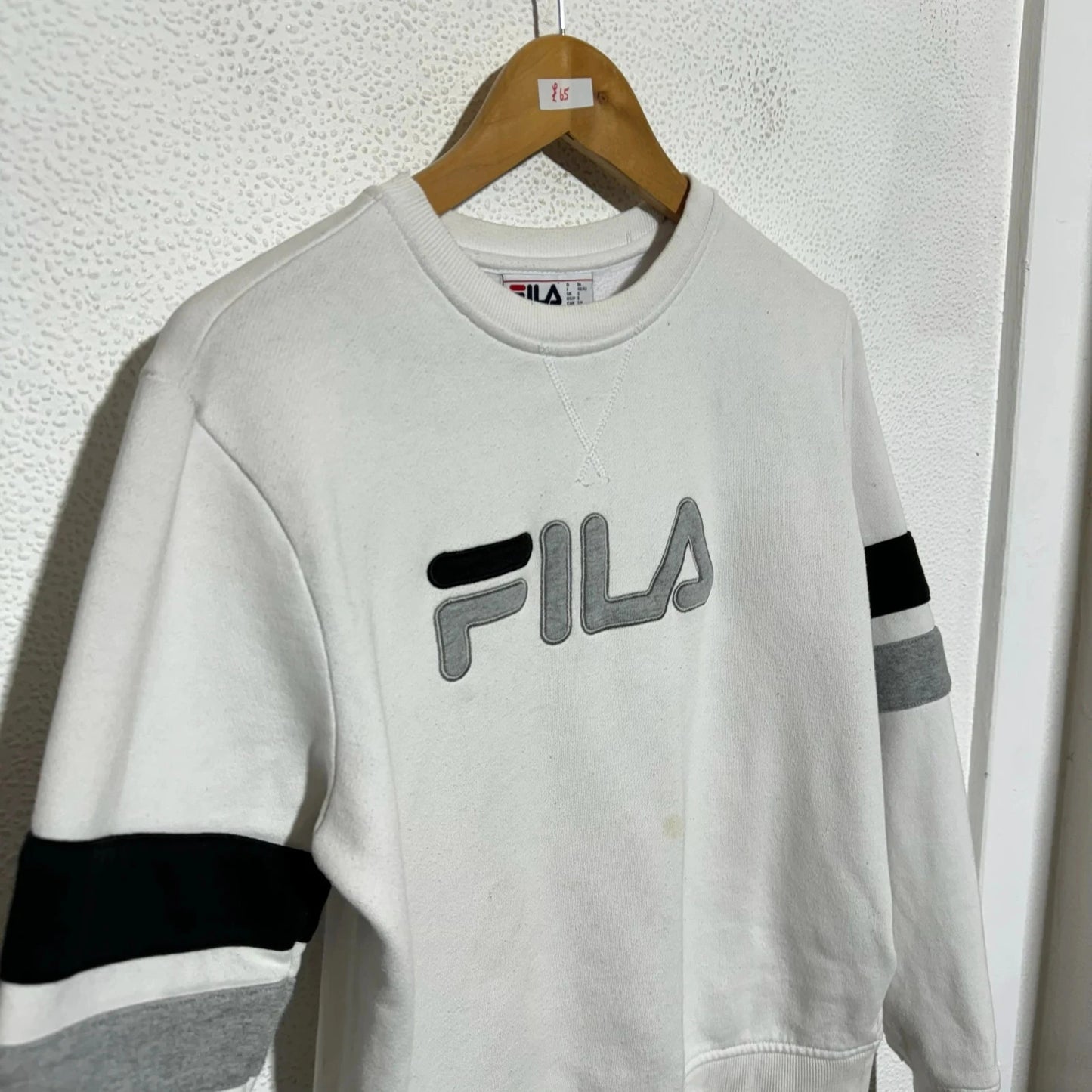 White Fila Sweatshirt Spellout -