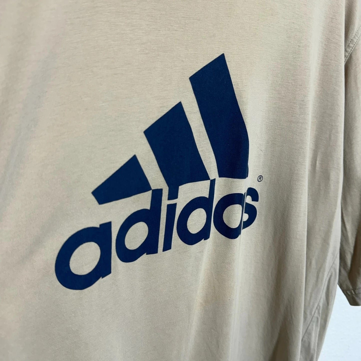 Vintage Beige Adidas T Shirt - Large