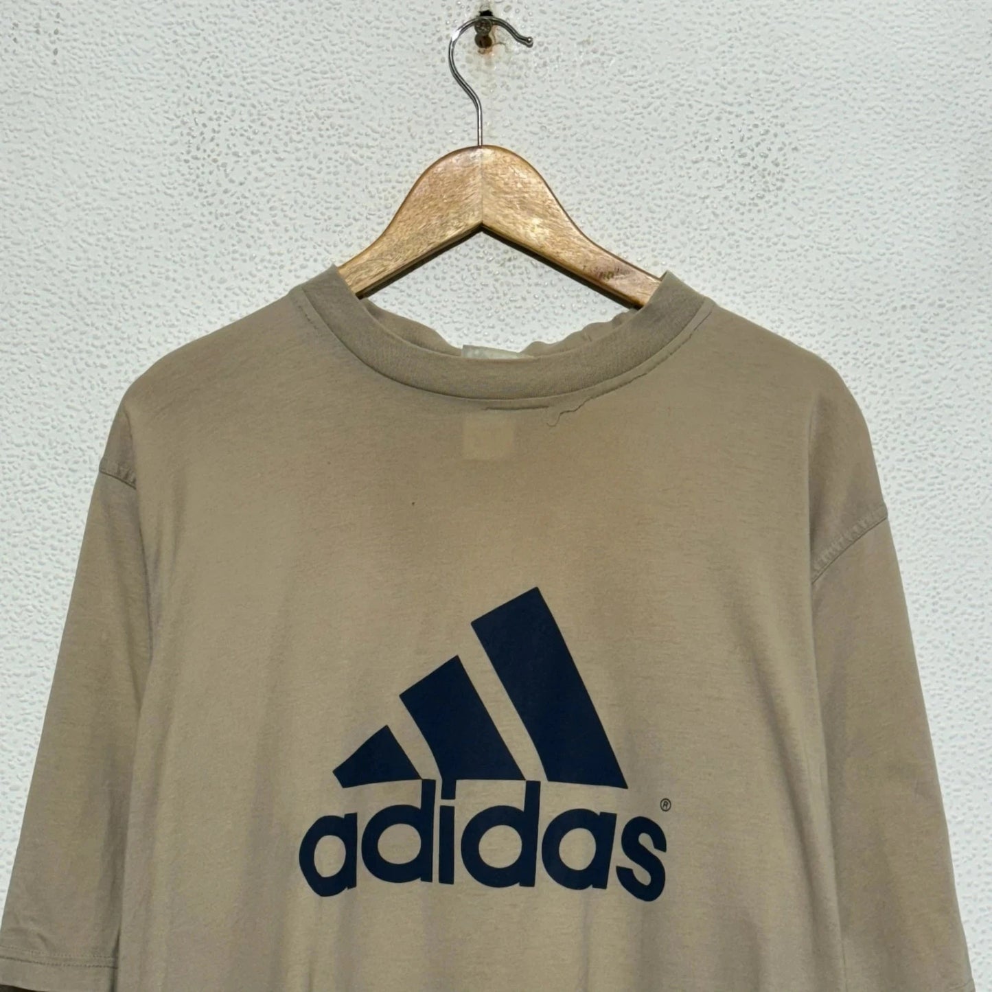Vintage Beige Adidas T Shirt - Large