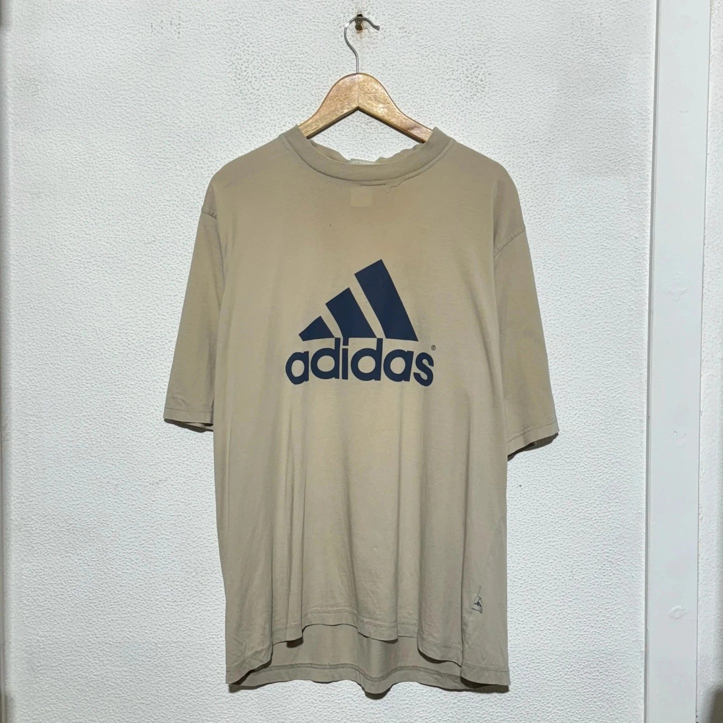 Vintage Beige Adidas T Shirt - Large