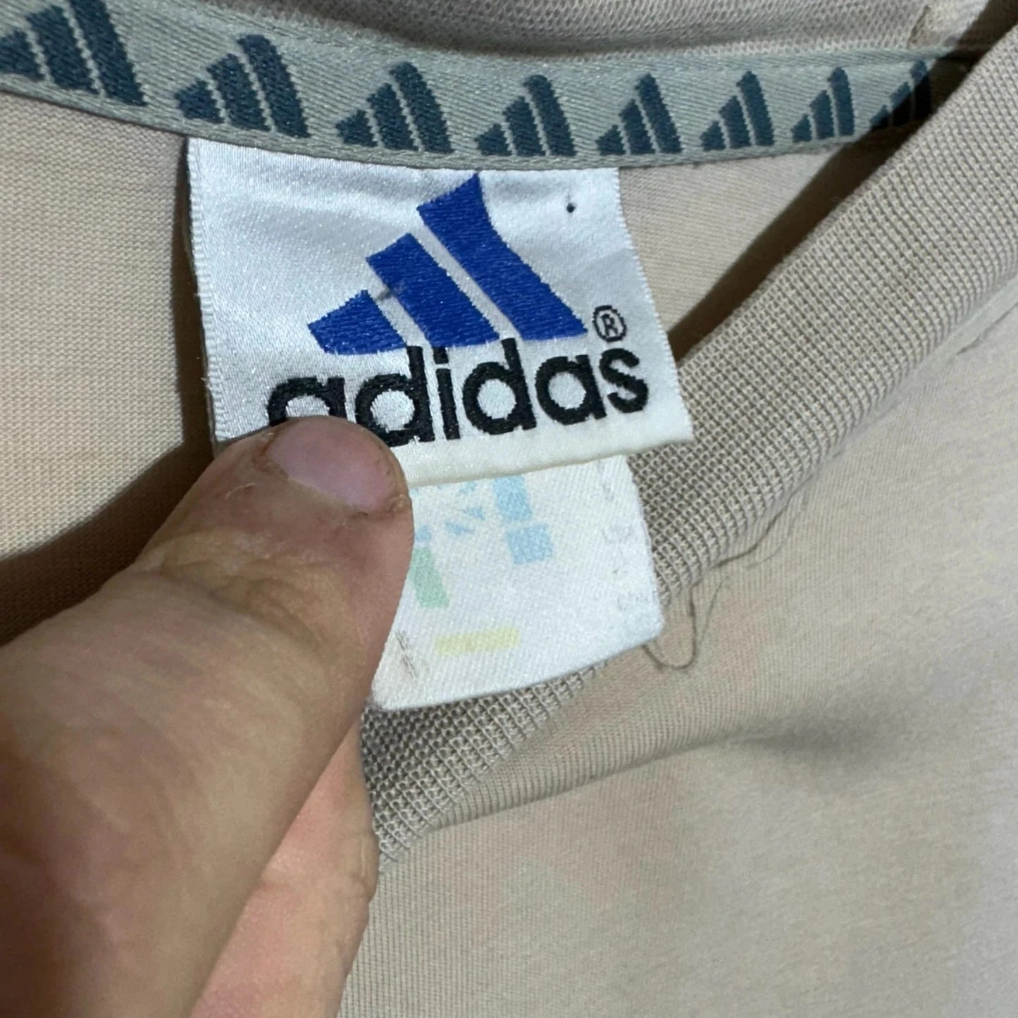 Vintage Beige Adidas T Shirt - Large