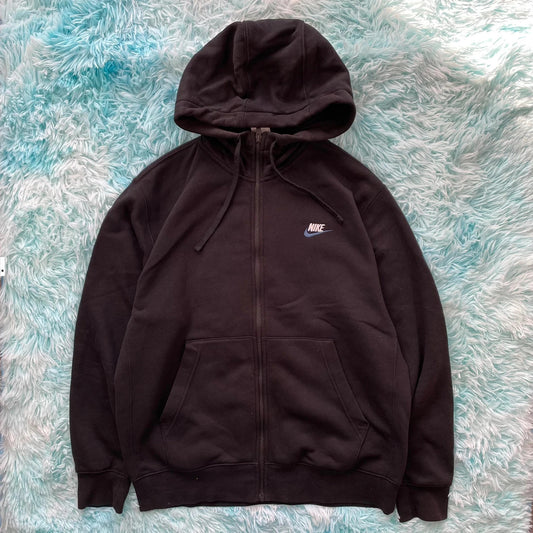 Black Nike Full Zip Hoodie - Medium