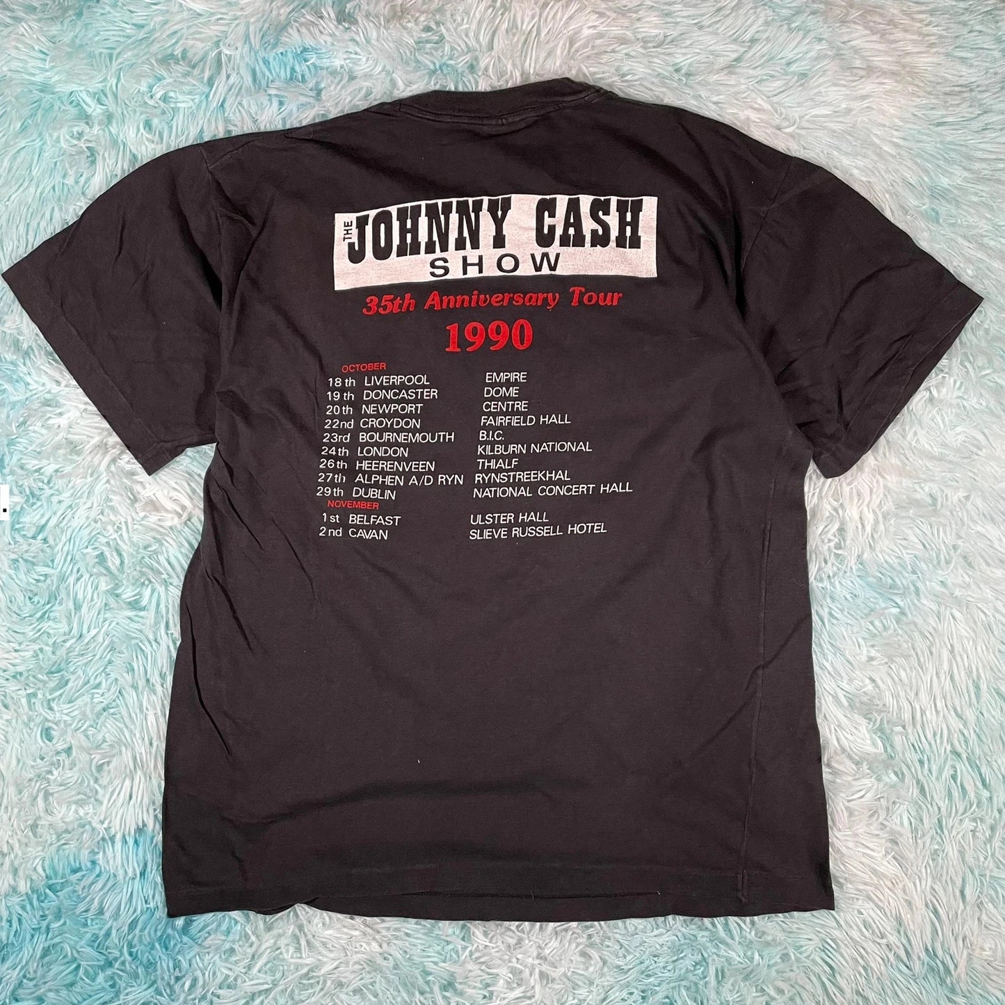 Vintage 1990 Johnny Cash T Shirt 35th Anniversay Tour - XL