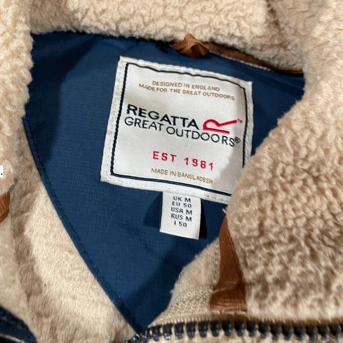 Beige Regatta Sherpa Fleece Jacket - Medium