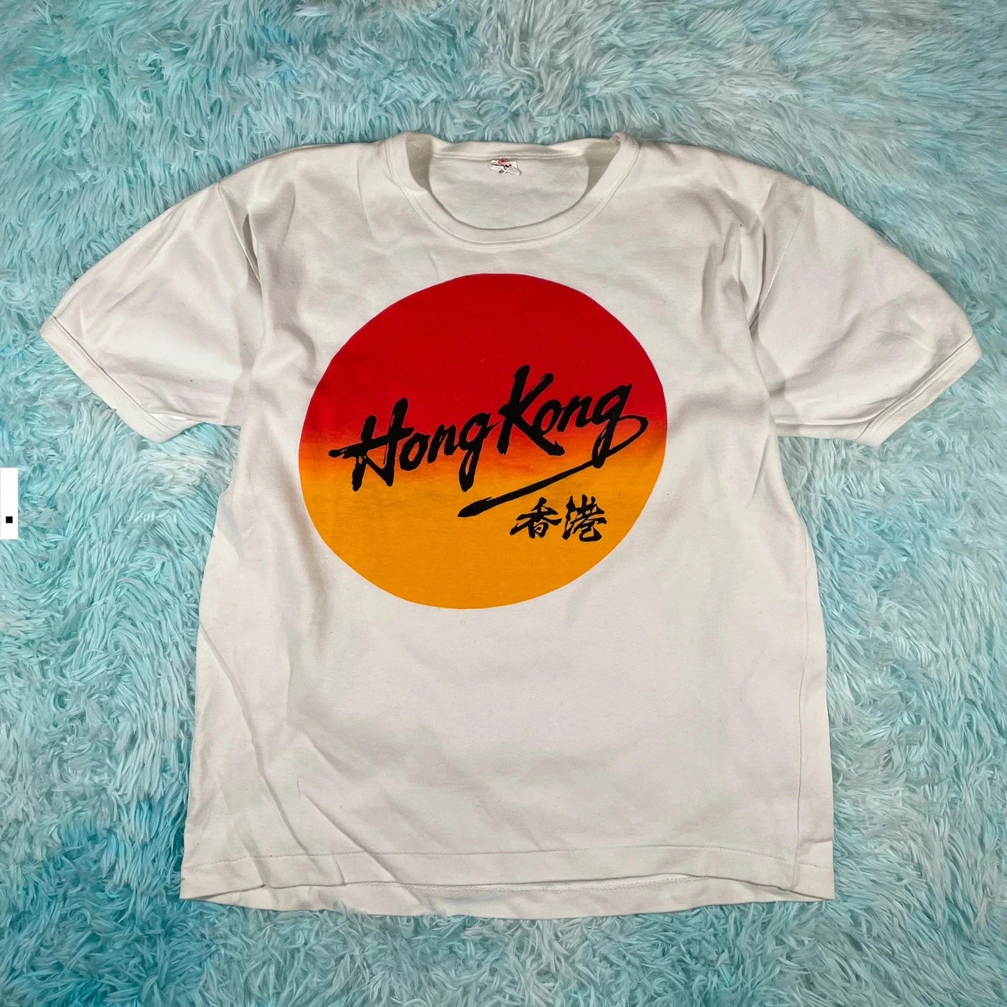 Vintage 80s White Hong Kong Graphic T Shirt - Large