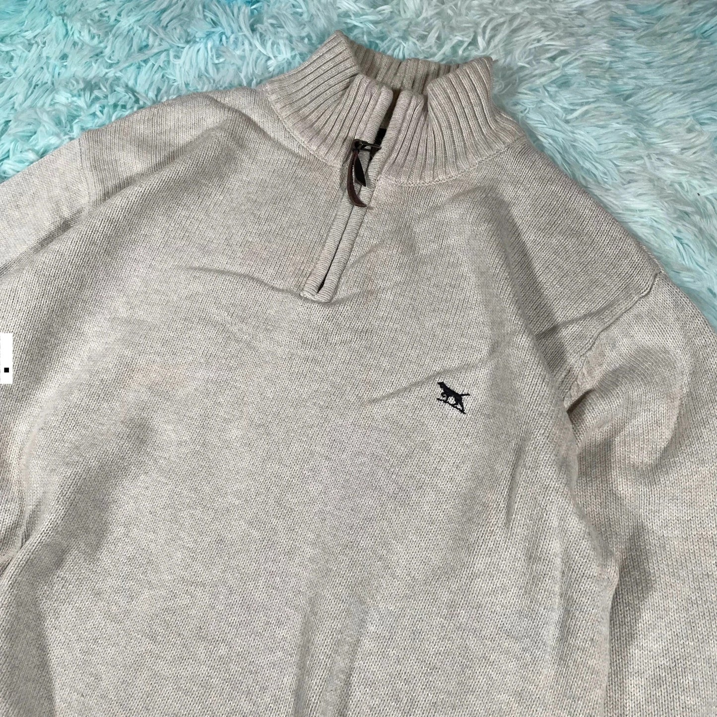 Vintage Grey Rodd & Gunn 1/4 Zip Knitted Jumper - Medium