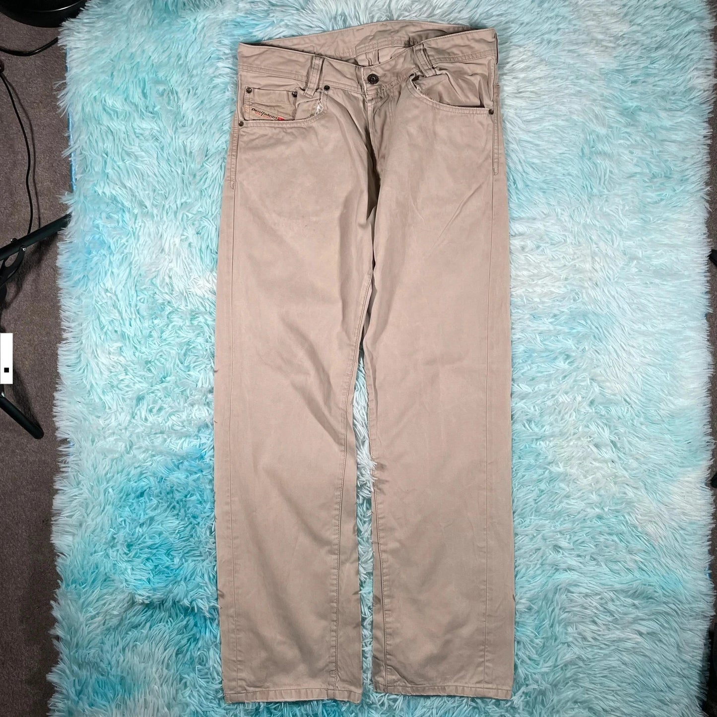 Vintage Beige Diesel Trousers Straight Leg - 32W