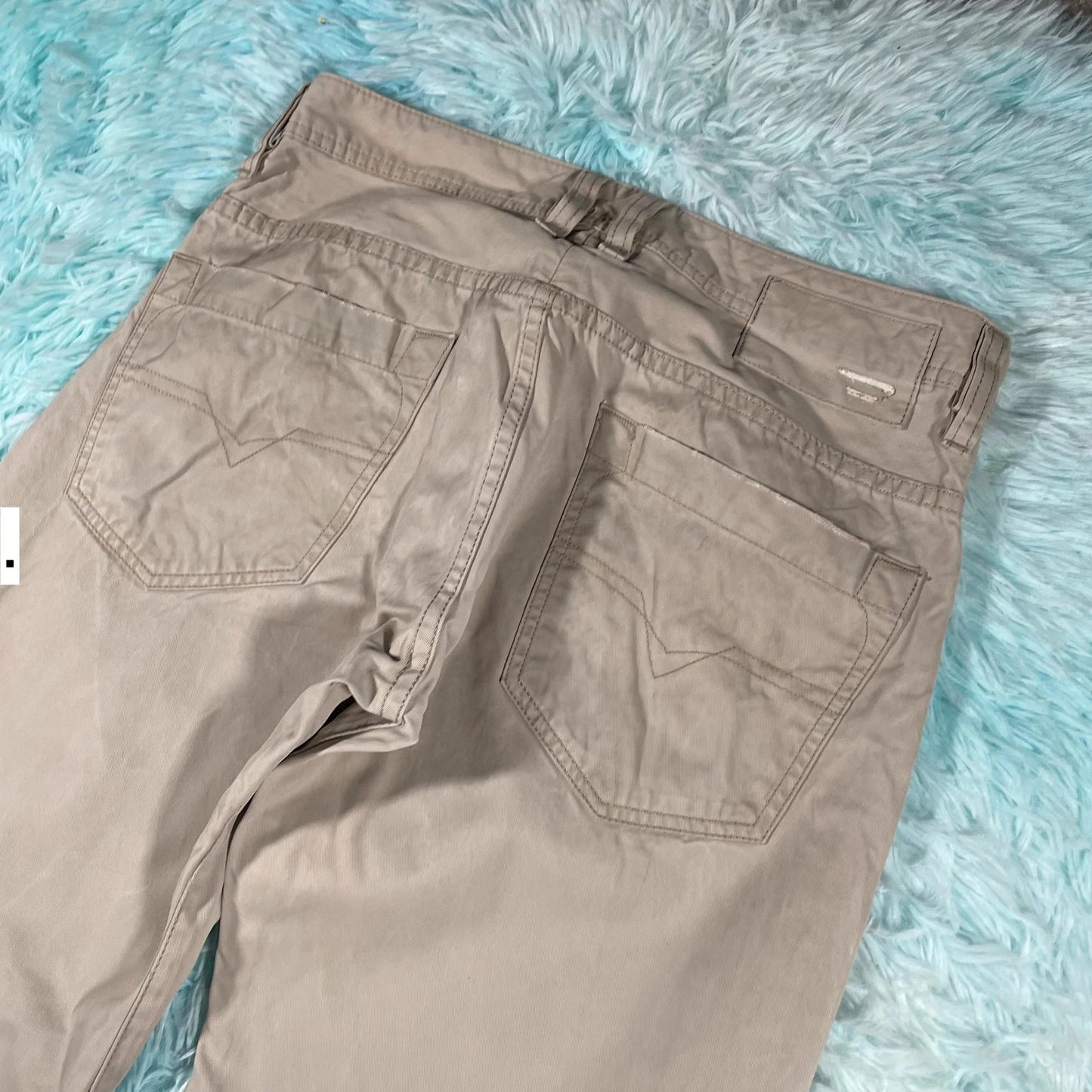 Vintage Beige Diesel Trousers Straight Leg - 32W