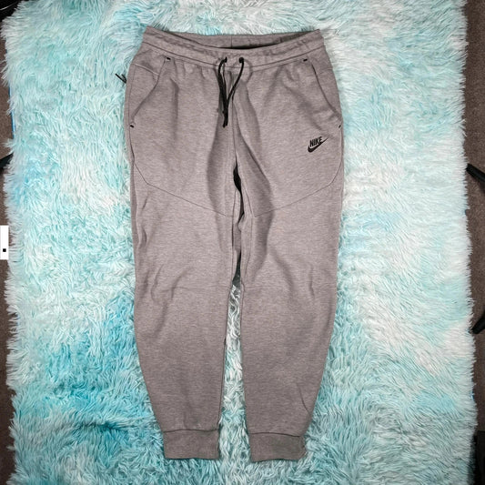 Grey Nike Tech Fleece Joggers Tracksuit Bottoms - Medium