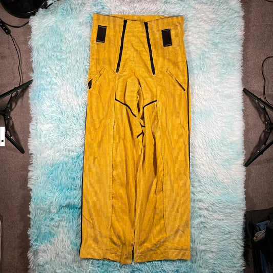 Vintage 90s Yellow Corduroy Workwear Trousers - W34 L32