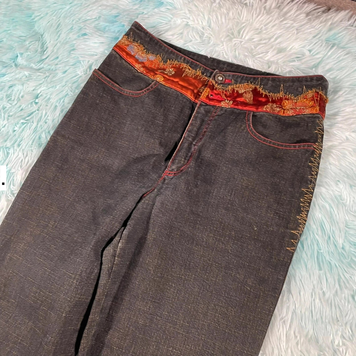 Vintage Y2K Sabeido Patterned Jeans - Medium
