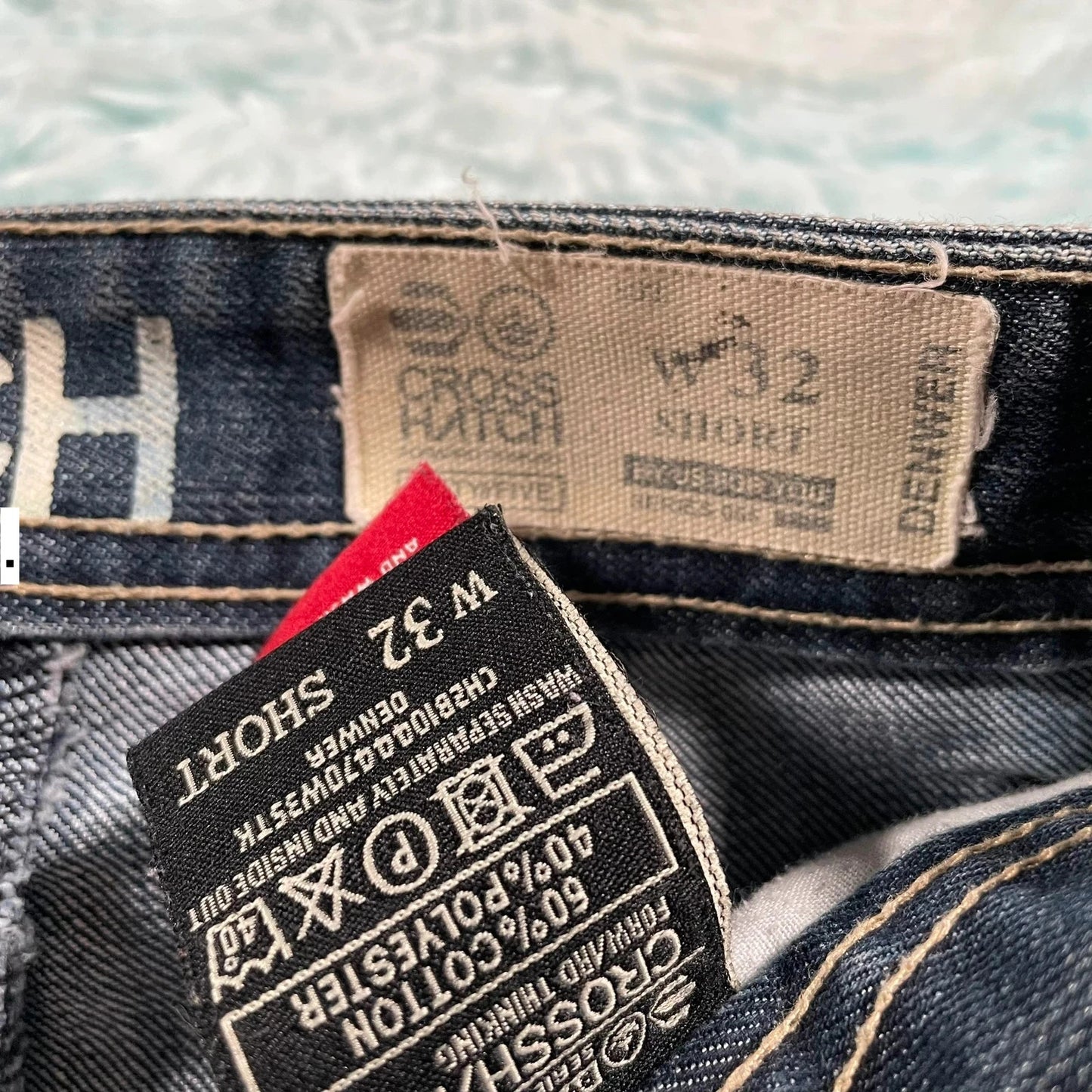 Vintage Y2K Crosshatch Jeans Baggy Embroidered - W32 L30