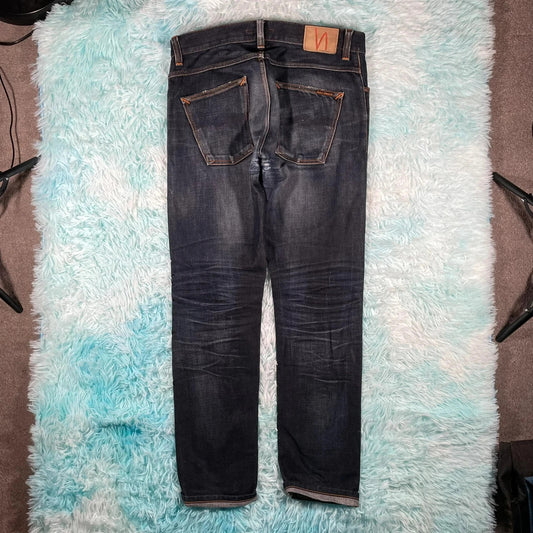 Navy Nudie Jeans Straight Leg - W31 L32