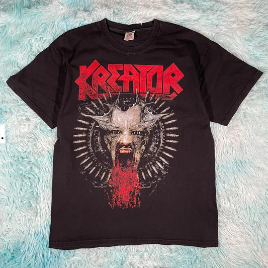 Vintage 2011 Black Kreator Band T Shirt - Large