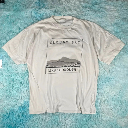 Vintage 90s White Marlborough Graphic T Shirt - Large