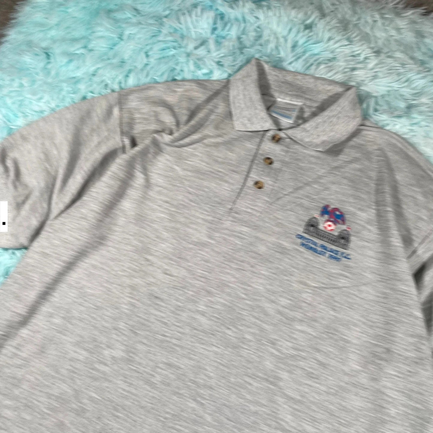 Vintage Grey Crystal Palace 1997 Wembley Polo Shirt - XL