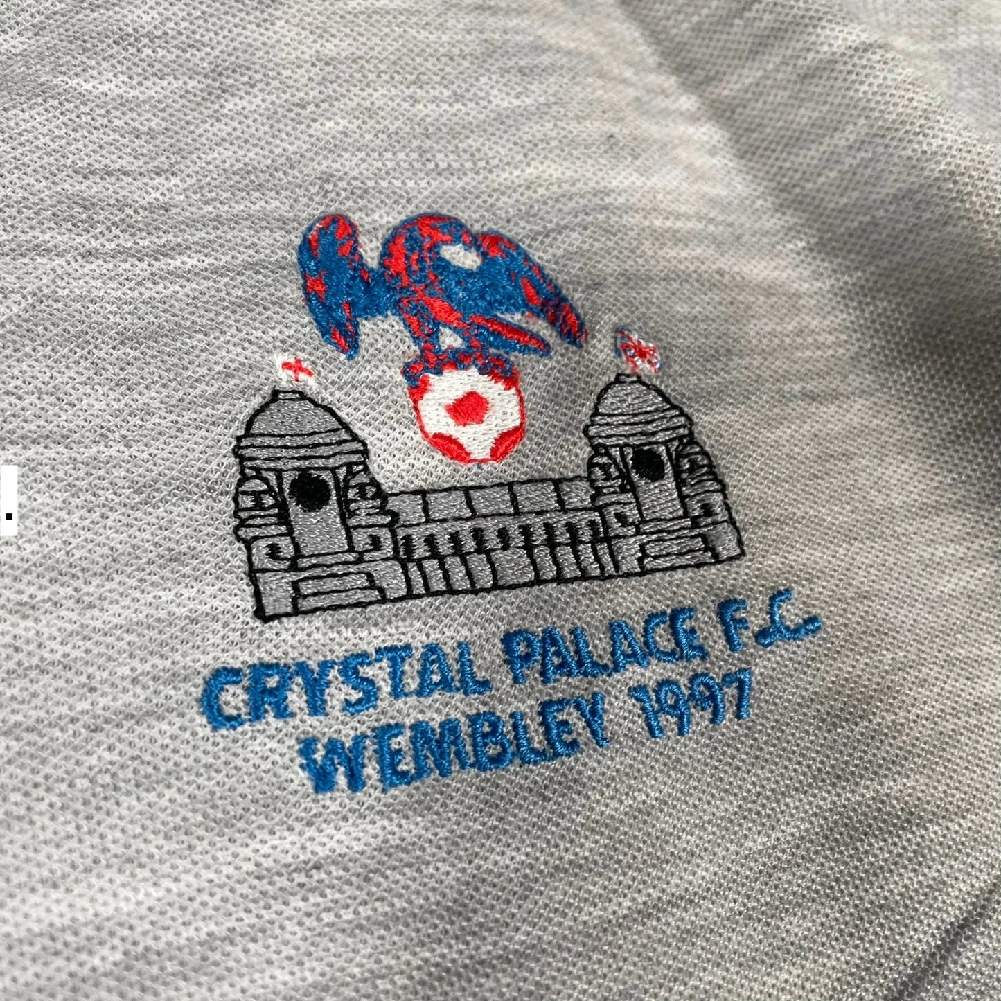 Vintage Grey Crystal Palace 1997 Wembley Polo Shirt - XL