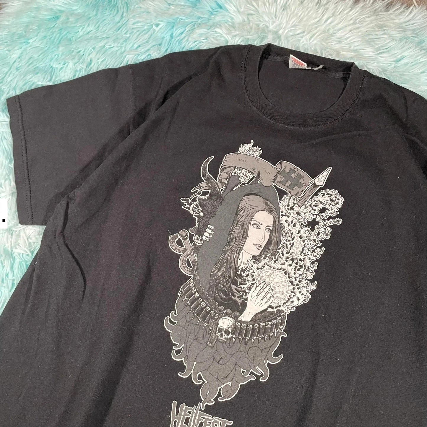 Vintage Black 2011 Hellfest Festival Graphic T Shirt - XL