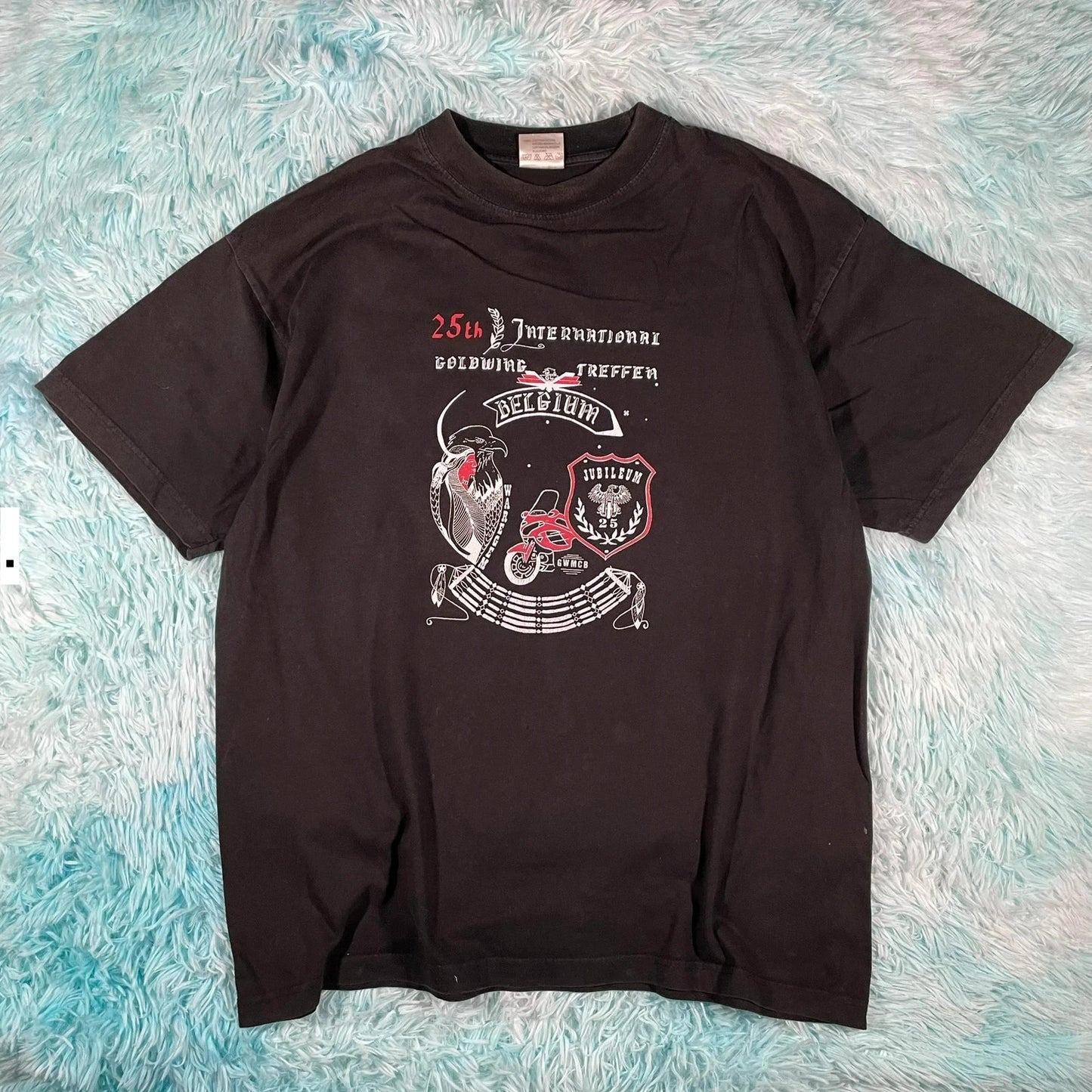 Vintage 00s Black Goldwing Biker Graphic T Shirt - Large