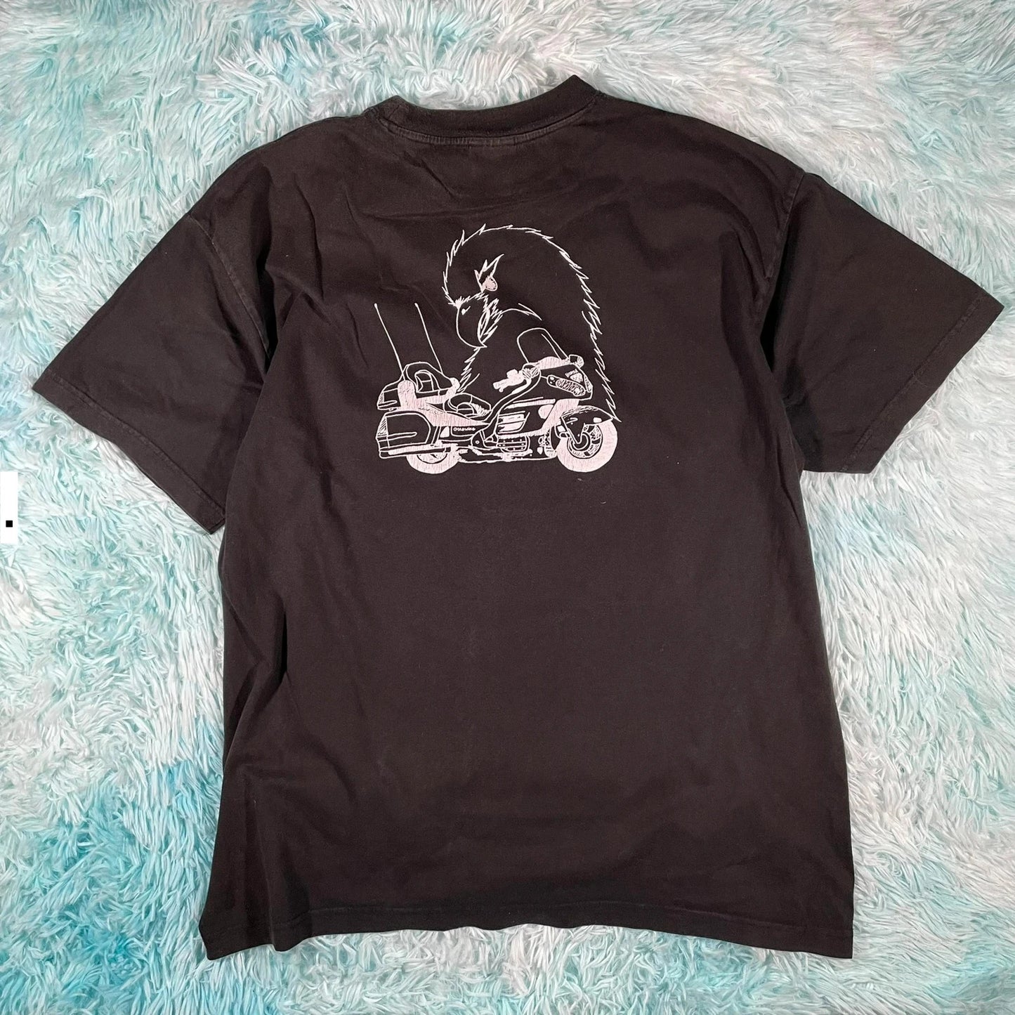 Vintage 00s Black Goldwing Biker Graphic T Shirt - Large