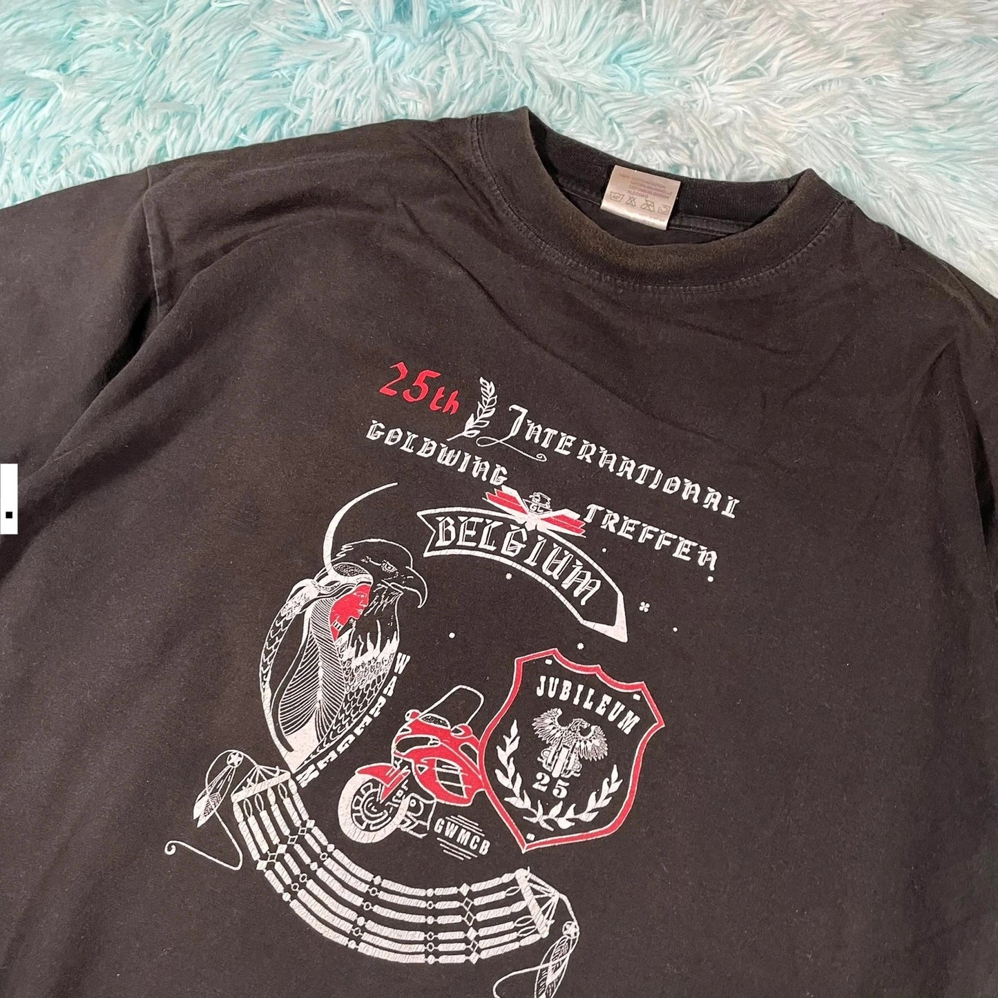 Vintage 00s Black Goldwing Biker Graphic T Shirt - Large