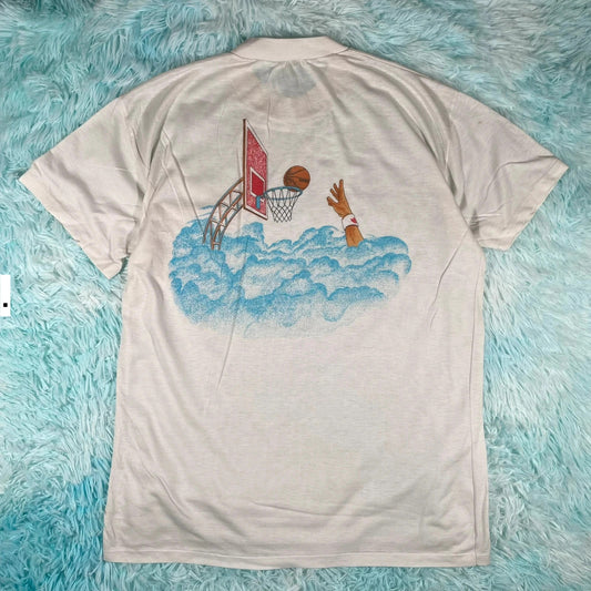 Vintage 80s Adidas Basketball Graphic T Shirt - Medium