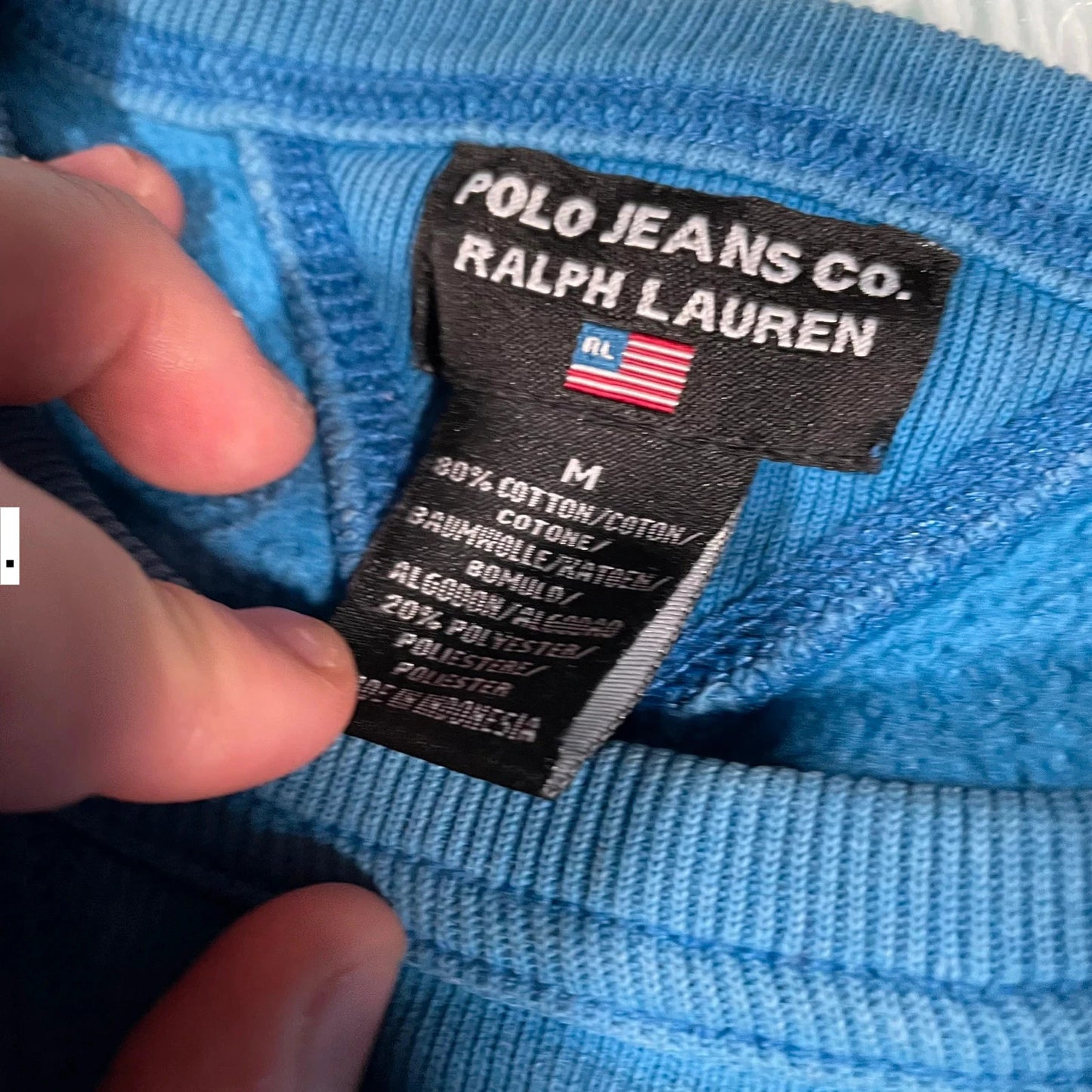 Vintage 90s Blue Polo Jeans Ralph Lauren Sweatshirt - Medium