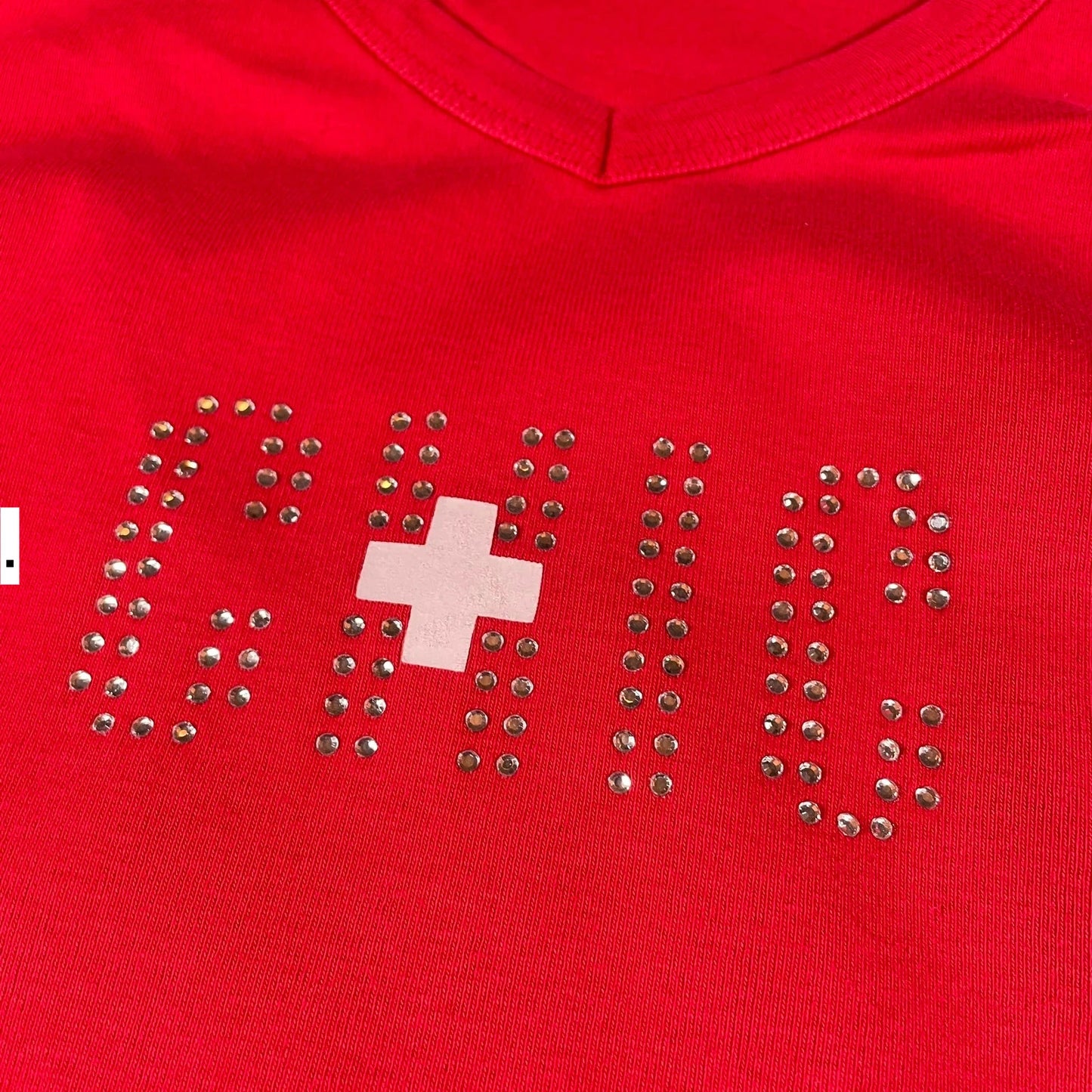 Vintage Y2K Red Chic Swiss Baby Tee - XL