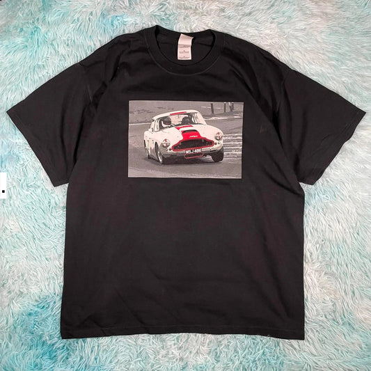 Vintage 00s Black Aston Martin DB4 Graphic T Shirt - XL