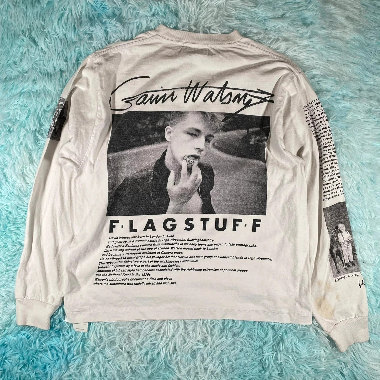 White Flagstuff Gavin Watson Skins Graphic Long Sleeve T Shirt - Small