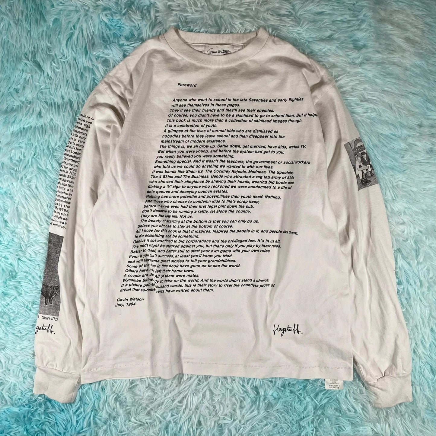 White Flagstuff Gavin Watson Skins Graphic Long Sleeve T Shirt - Small