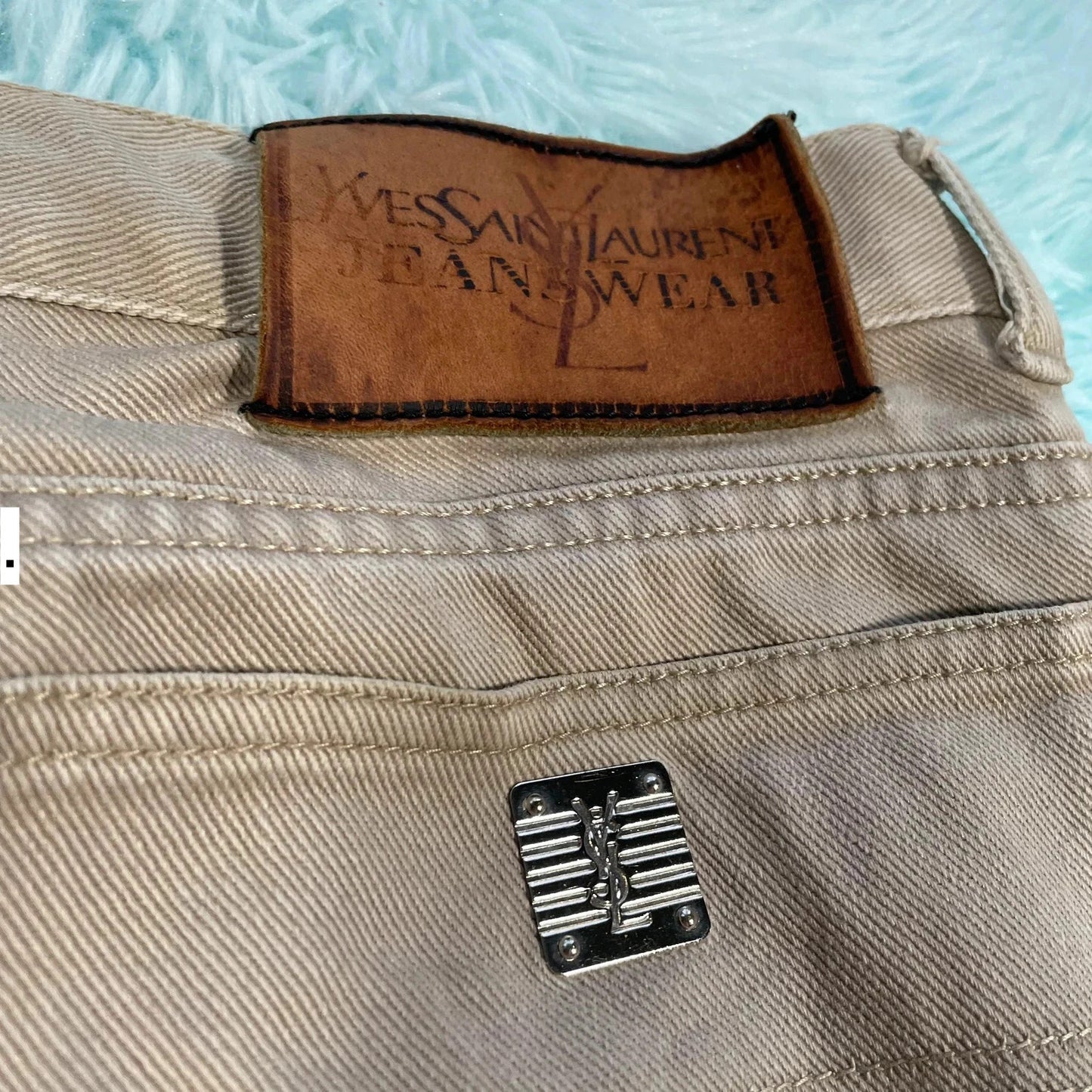 Vintage 90s Beige Yves Saint Laurent YSL Jeans - 34W 34L