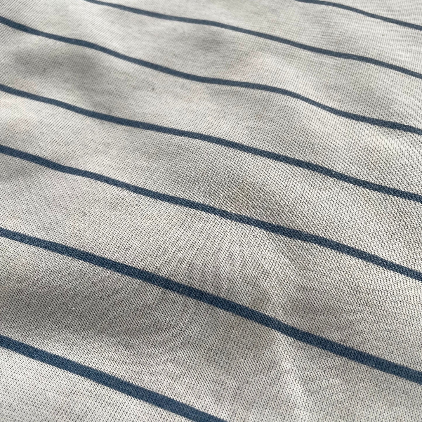 Vintage 90s White Striped Sweatshirt - Large