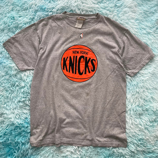 Vintage Grey LA Knicks NBA Print T Shirt - XL