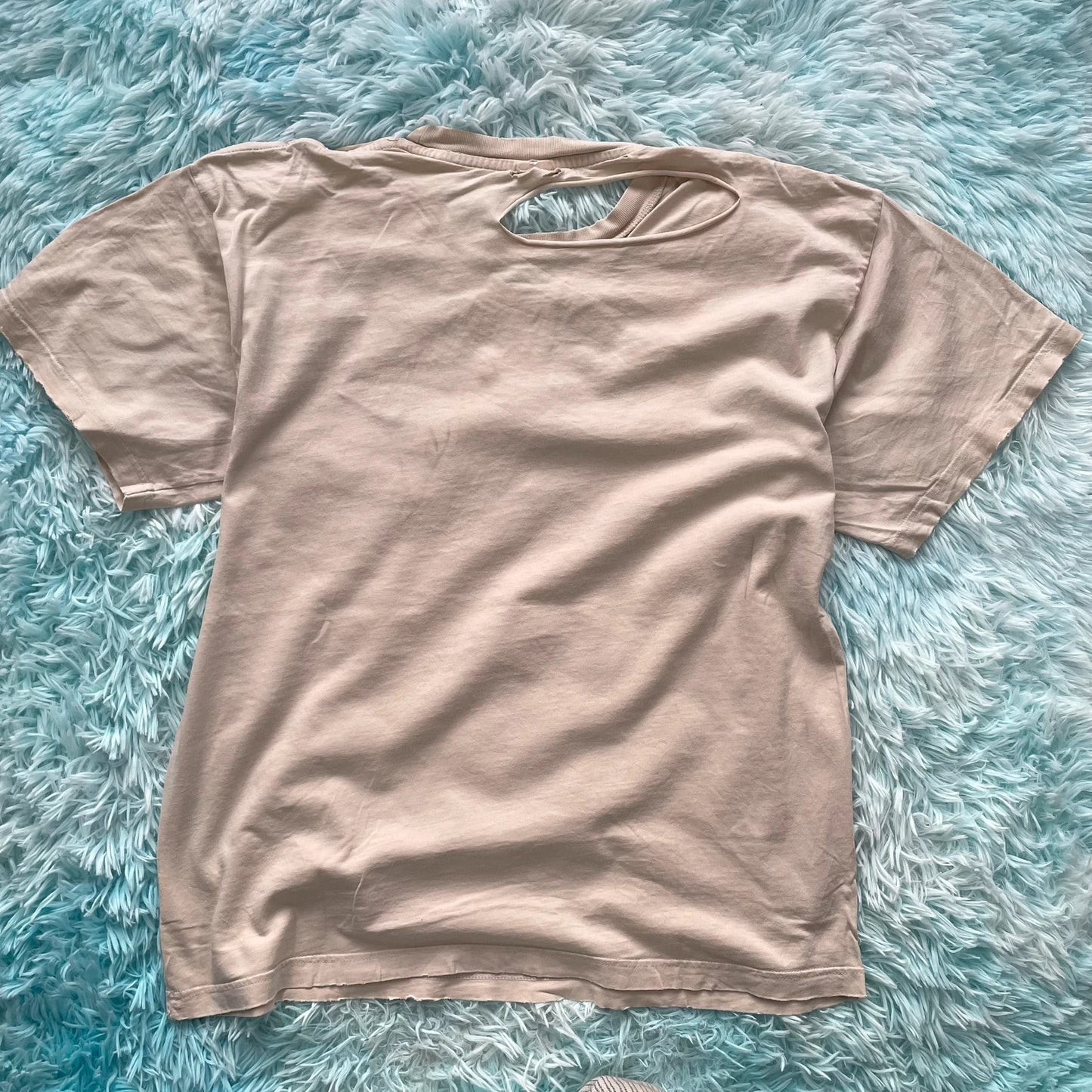 Vintage 90s Thrashed Beige Plain Nike T Shirt - XL