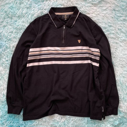 Black Guinness Polo Shirt Long Sleeve - XXL