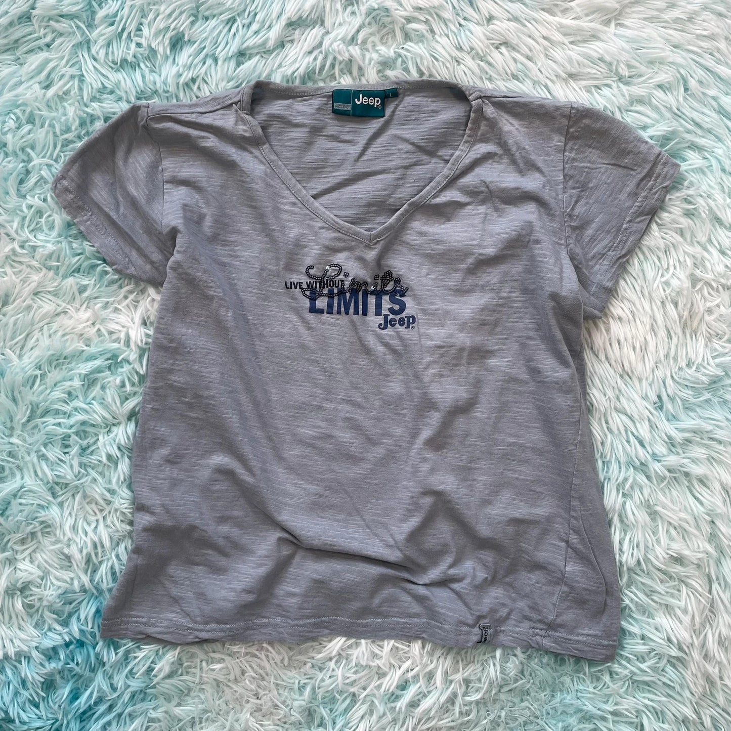 Vintage Y2K Blue Jeep T Shirt - L
