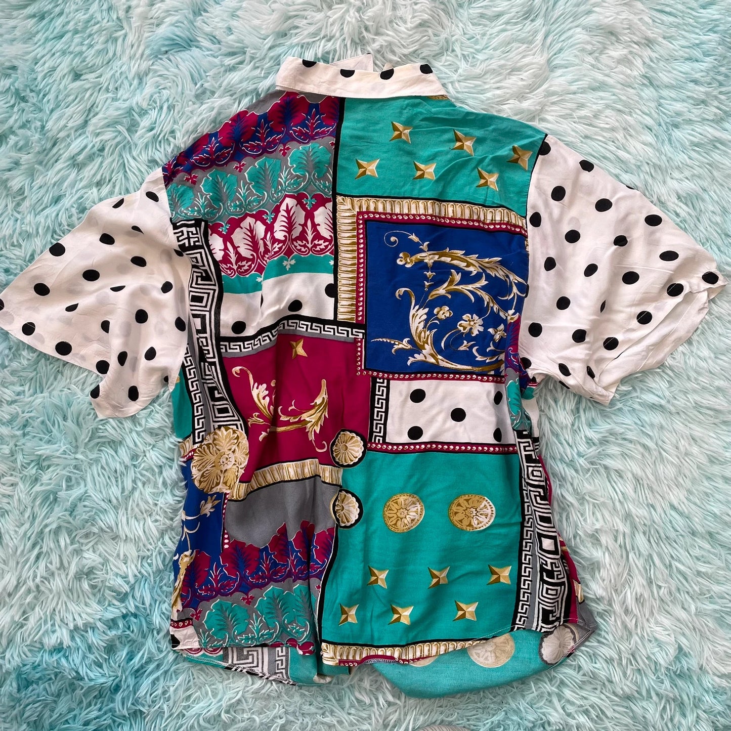 Vintage 80s Funky Print Shirt - XL