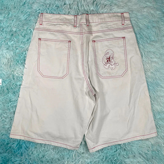 White Yardsale Shorts Jorts - Medium