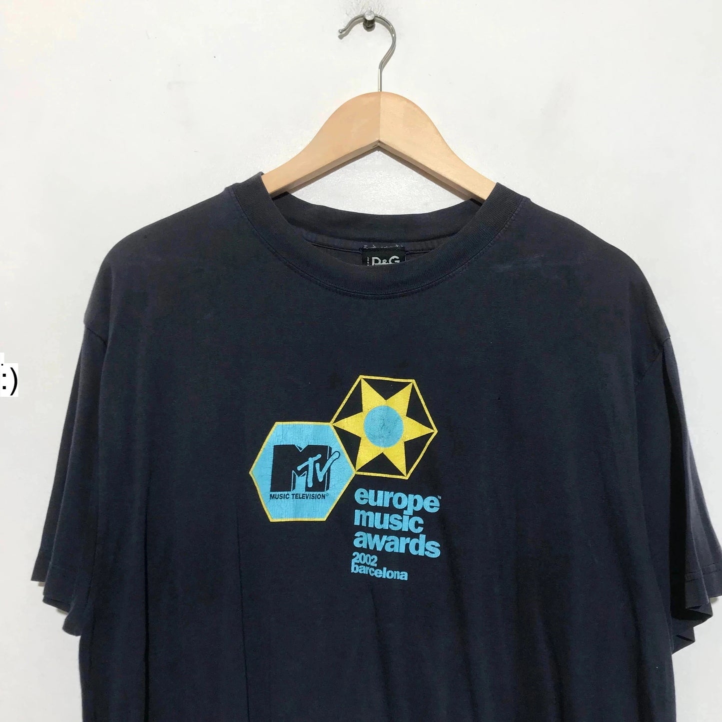 Vintage 2002 Navy Dolce & Gabbana MTV Awards T Shirt - Large