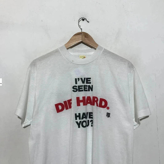 Deadstock Vintage 1988 White Die Hard Movie Promo T Shirt Screen Stars - XL