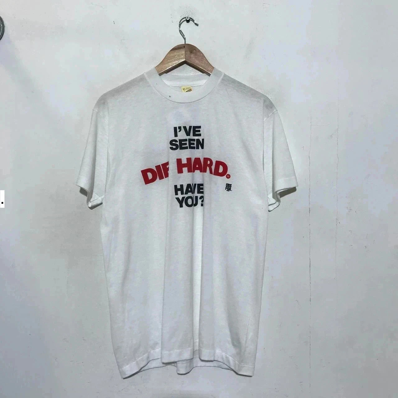 Deadstock Vintage 1988 White Die Hard Movie Promo T Shirt Screen Stars - XL