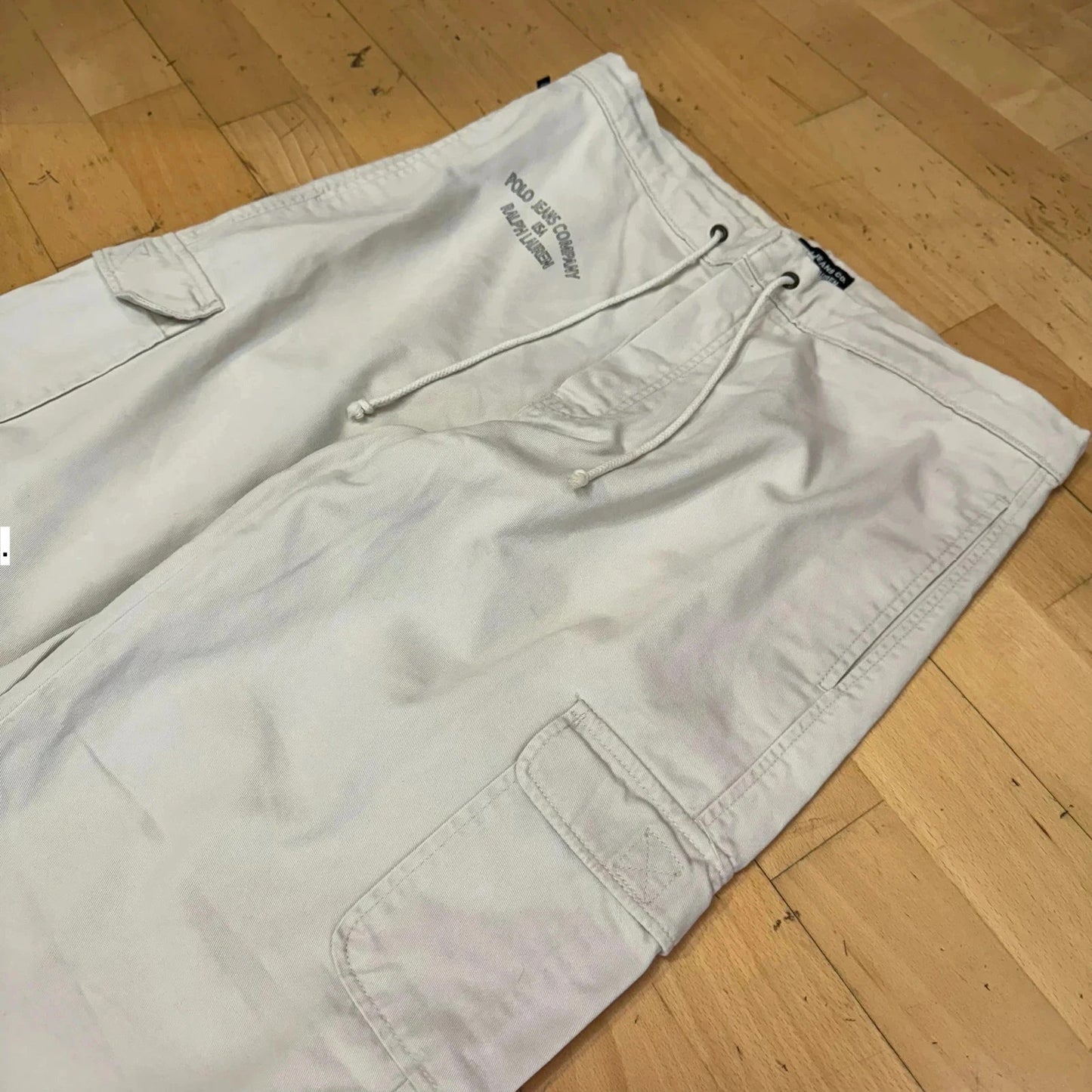 Vintage Cream Polo Jeans Ralph Lauren Cargo Trousers - Medium