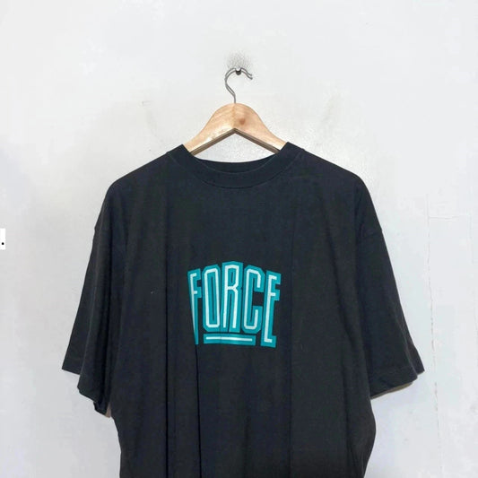 Vintage 90s Black Nike Force Baggy T Shirt - XL