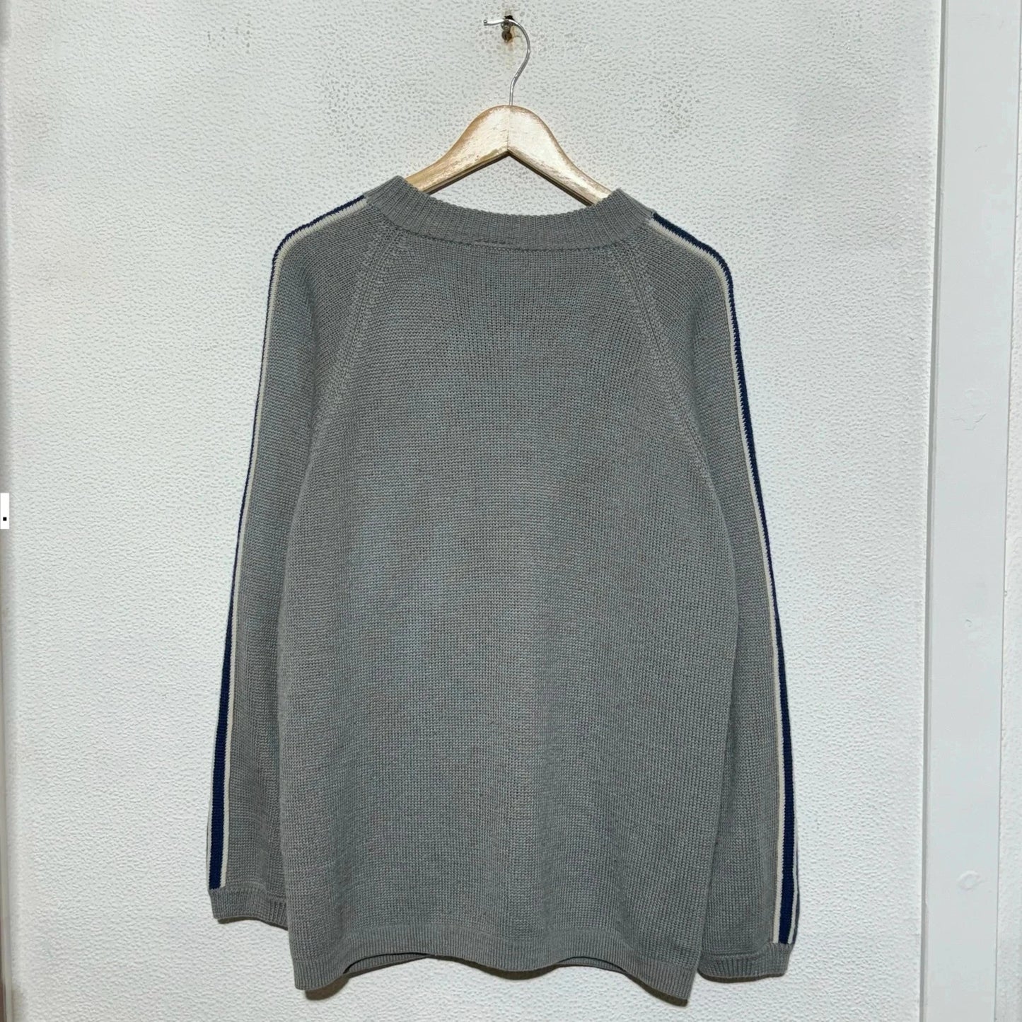 Vintage 00s Grey Mambo Knitted Jumper Full Zip - Large