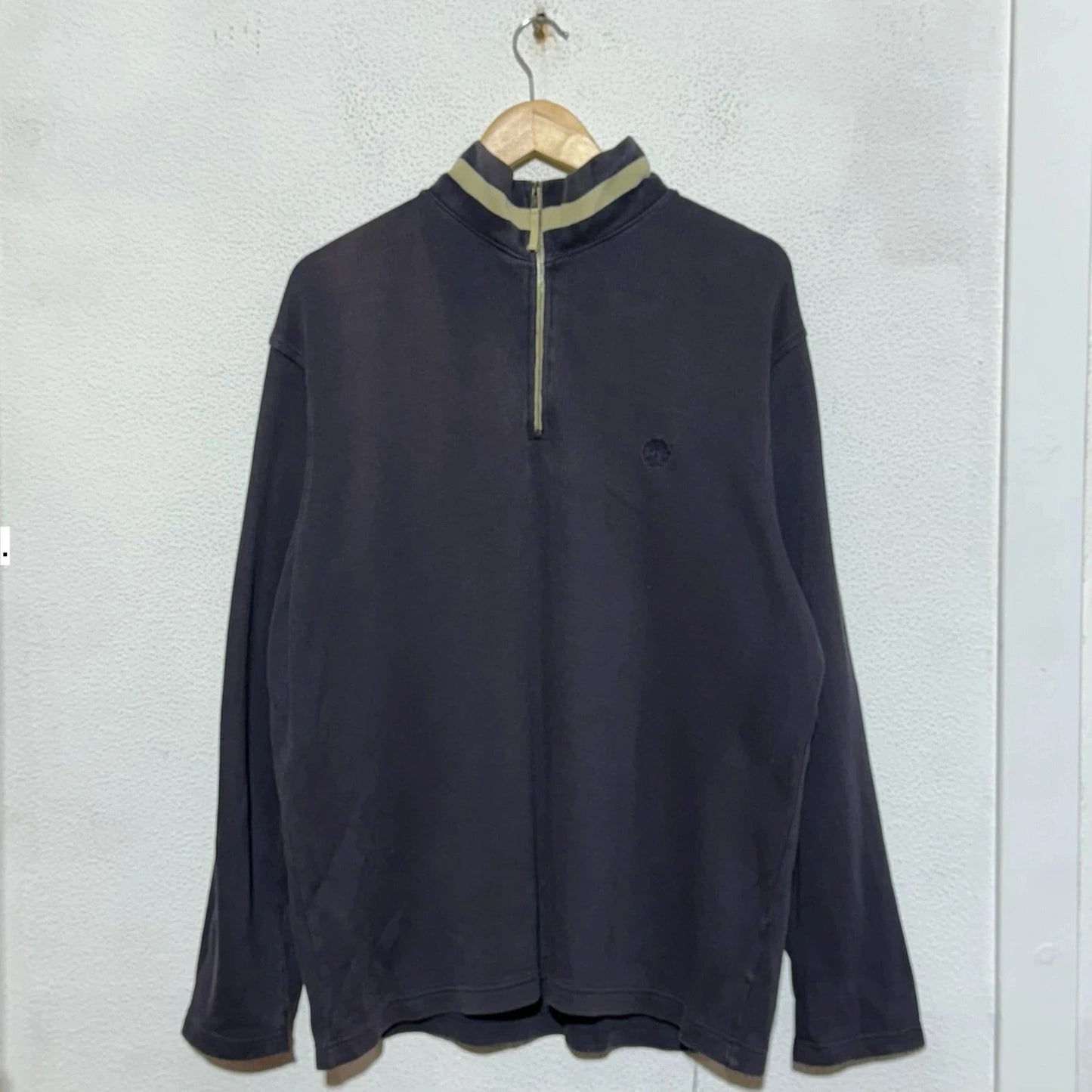 Vintage 00s Navy Timberland 1/4 Zip Sweatshirt - Large