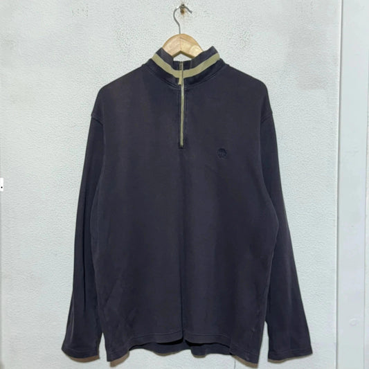 Vintage 00s Navy Timberland 1/4 Zip Sweatshirt - Large