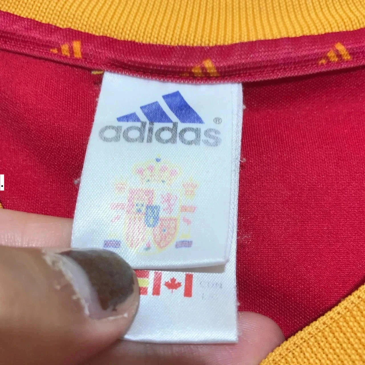Vintage 2002 Spain Shirt Home Kit Adidas Red - Large