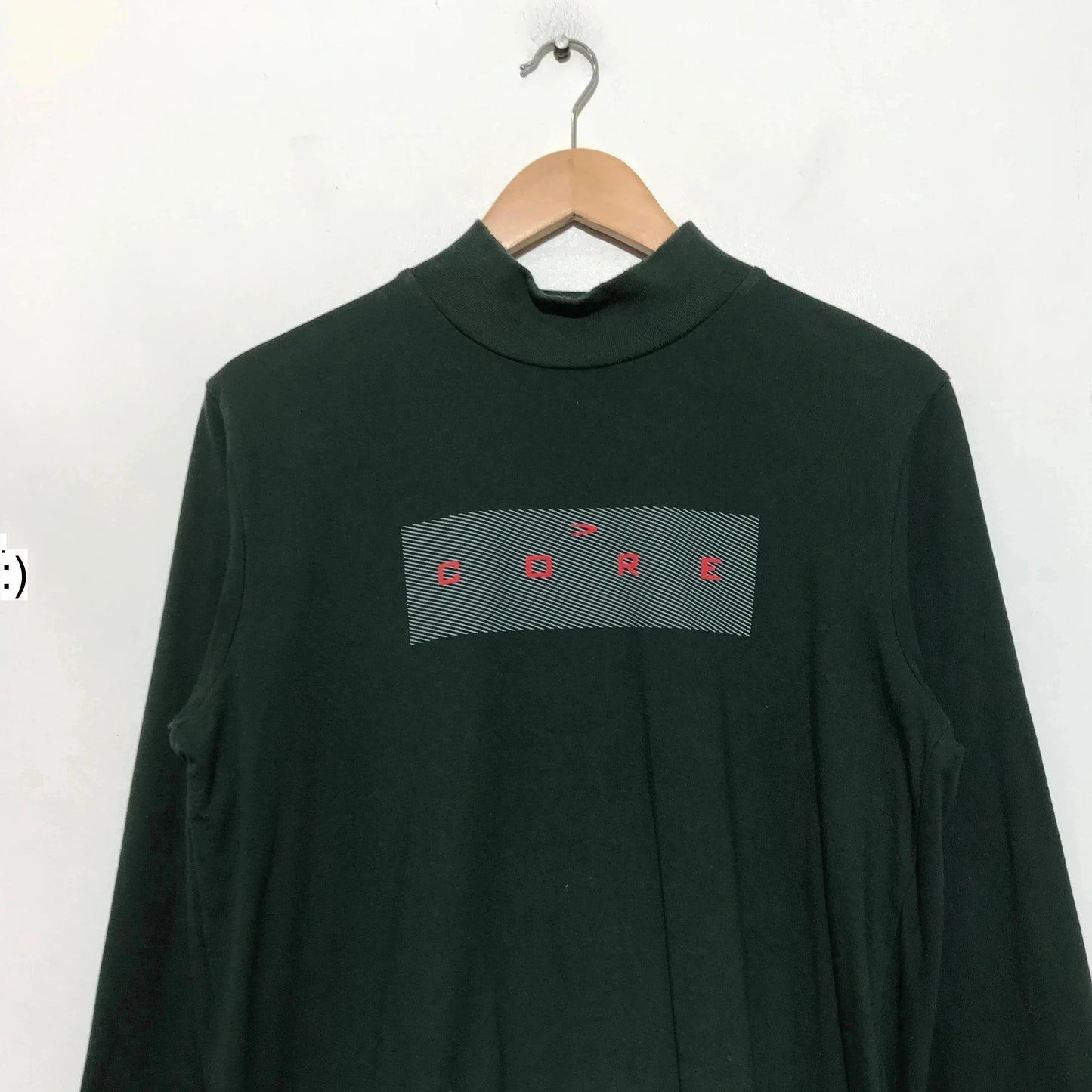 Vintage 00s Forest Green Duke Mock Neck T Shirt "Core" - XL