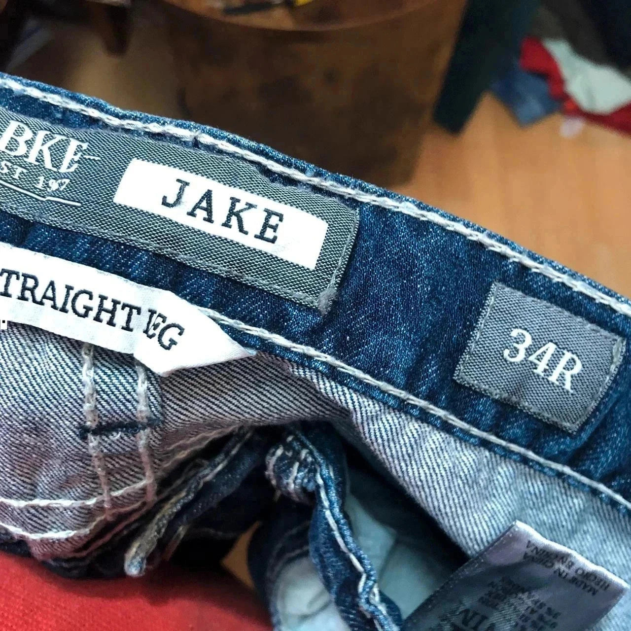 Vintage 00s Embroidered Jeans Punk Distressing - 34W